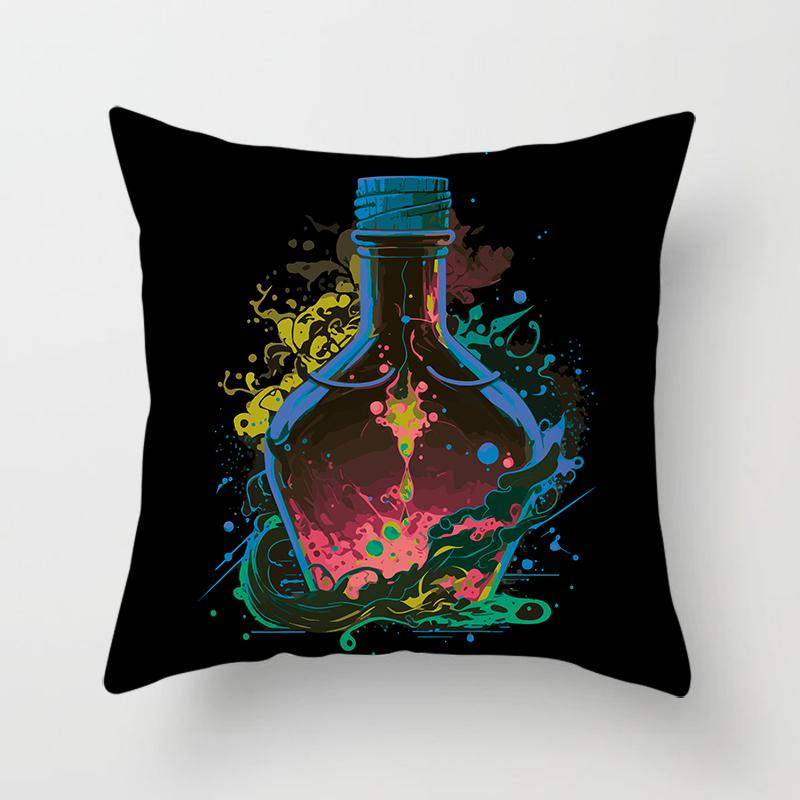 Fashion magic bottle pillowcase decoration printing square  car sofa fashion cushion cover 45*45cm home improvement