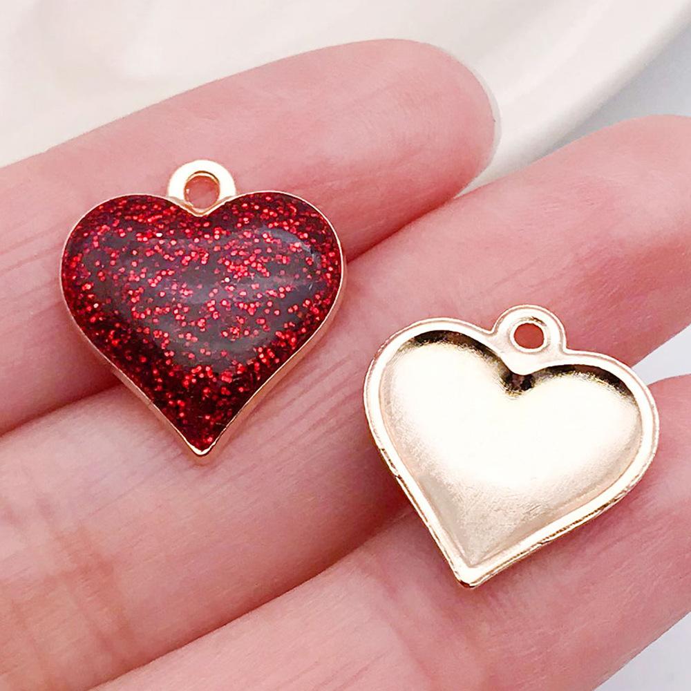 Red And Love Heart Peach Jewellery Accessories Diy Bracelet Keychain Necklace Pendant Alloy Oil Drop