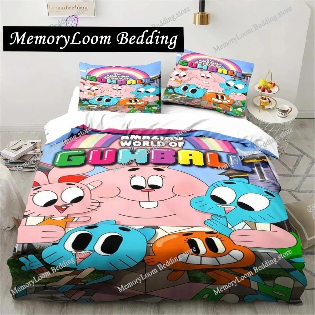 3D-gedrucktes Anime Amazing World Gumball Bettwäscheset Bettbezug Schlafzimmer Decke Einzel-Doppel-King-Size-Steppdecke Heimtextilien