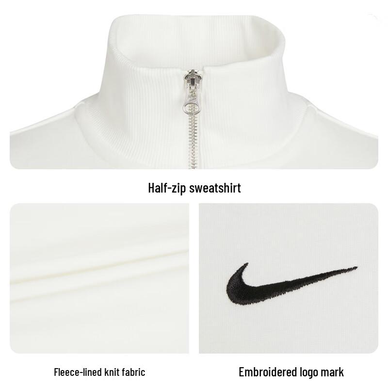 Nike Moletom Feminino de Lã com Zíper Completo para o Inverno