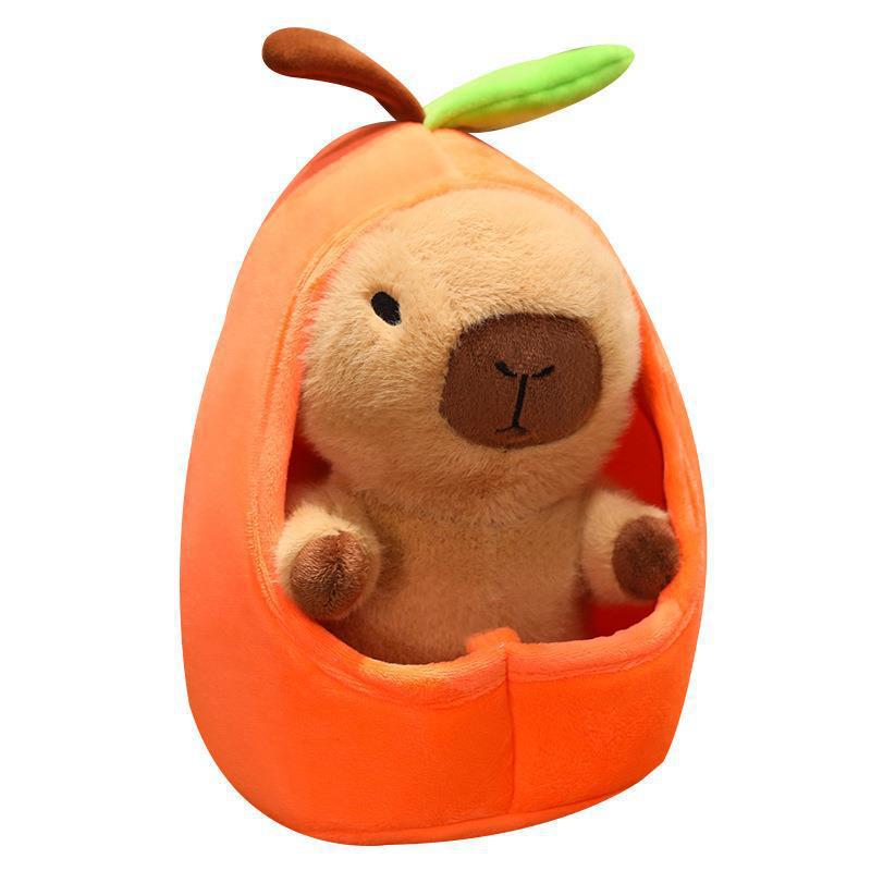 

Capybara Nest Fruit Cartoon Plush Toy Girls Gift For Children Bedroom Decor 20cm оранжевый