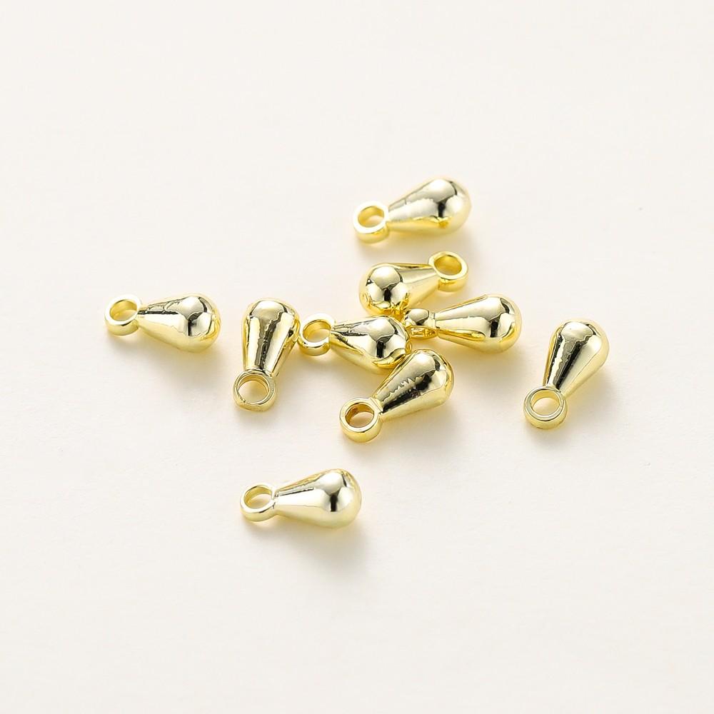 50pcs/lot 14K 18K Gold Water Drop Tail Extender Chain Beads Pendanets Connector End Beads For DIY Jewelry Handmade Accessories