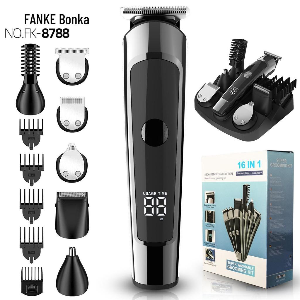 Waterproof Electric Shaver & Hair Clipper Set for Men - FK-8788 Multi-function Trimmer