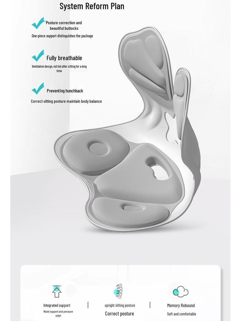 Ergonomic Lumbar Support Seat Cushion for Long Sitting - Adult Chair Backrest & Waist Support.