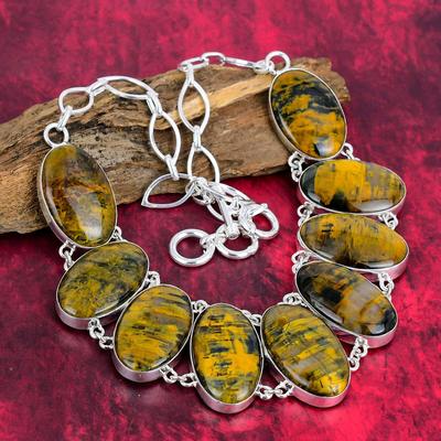 Magnifique collier en nellite fait à la main, collier à chaîne réglable en argent sterling massif 925, cadeau pour femme