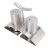 2PCS Kitchen Seasoning Jars 304 Stainless Steel Seasoning Container Condiment Bottle with Rack for