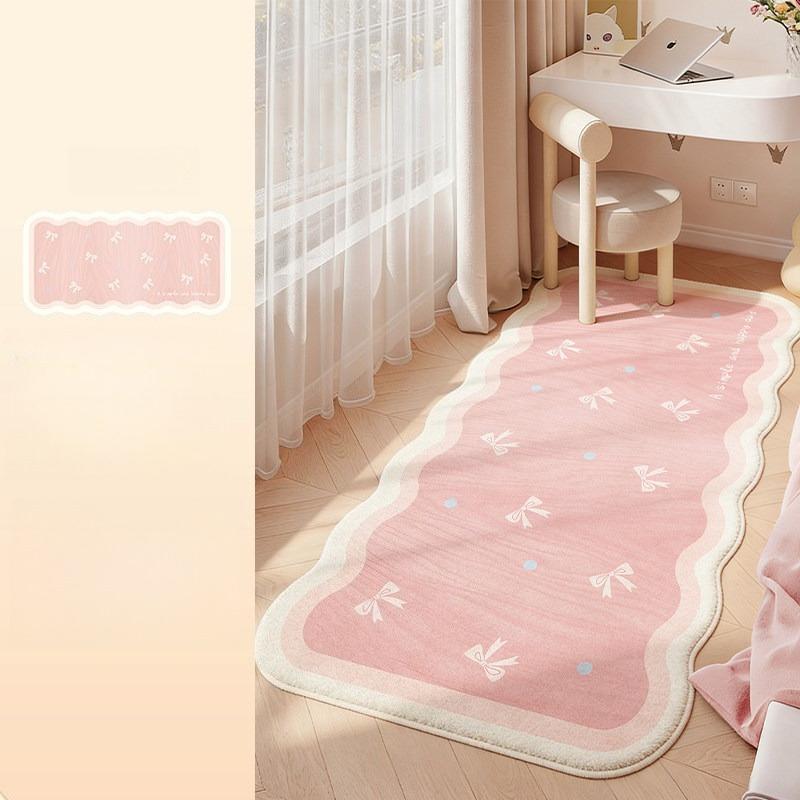 Roze Onregelmatig Pluizig Vloerkleed Zacht Dik Pluche Tapijt voor Slaapkamer Woonkamer Wasbare Vloermat voor Meisjes Huisdecoratie 40x100CM
