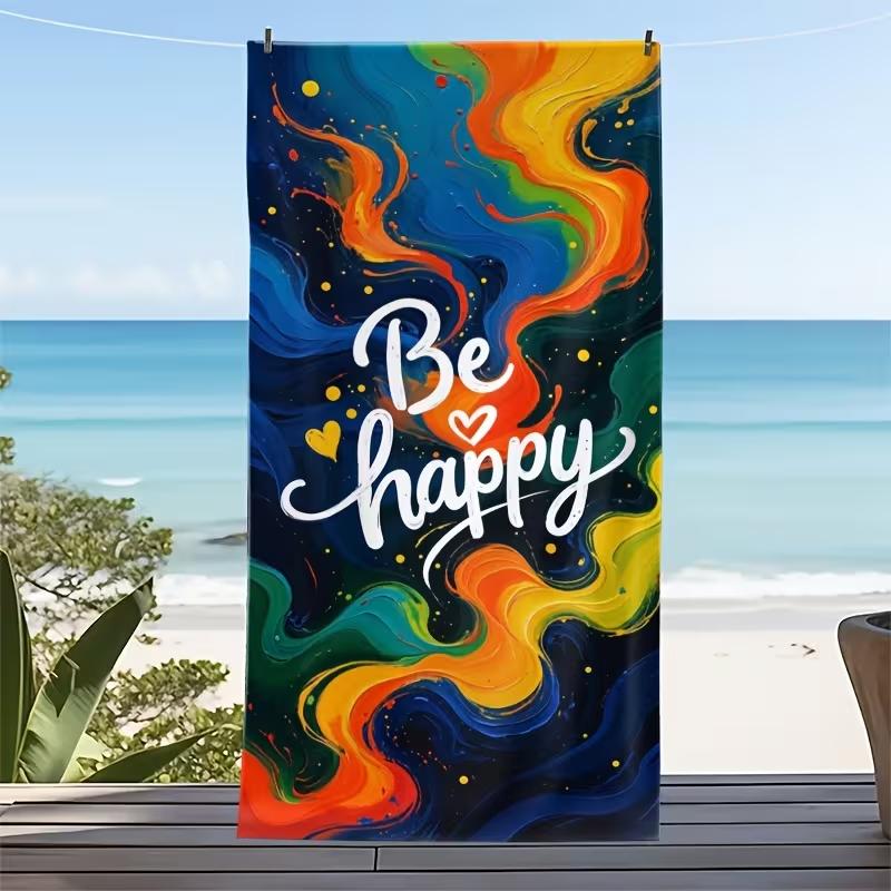 Summer Colorful Tropical Leaves Print Beach Towel Soft Quick Dry Sand Resistant Absorbent Beach Blanket for Beach Pool Gym Yoga