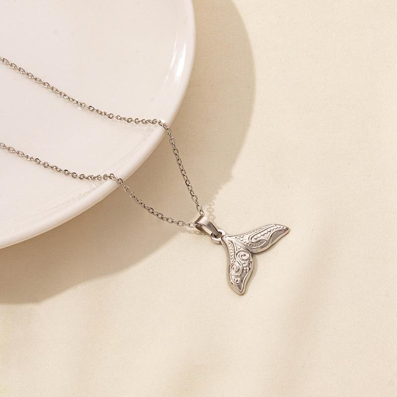 O Chain Around Neck Necklace Waterproof Stainless Steel Conch Shell Starfish Pendant Necklaces For Women Men Accessories Jewelry