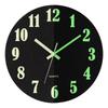 Wall Clock, Luminous, Stylish, Silent, Nordic Style, Easy To Read, Fluorescent, Continuous Second Hand, 30cm, Simple Design (Black 2D)