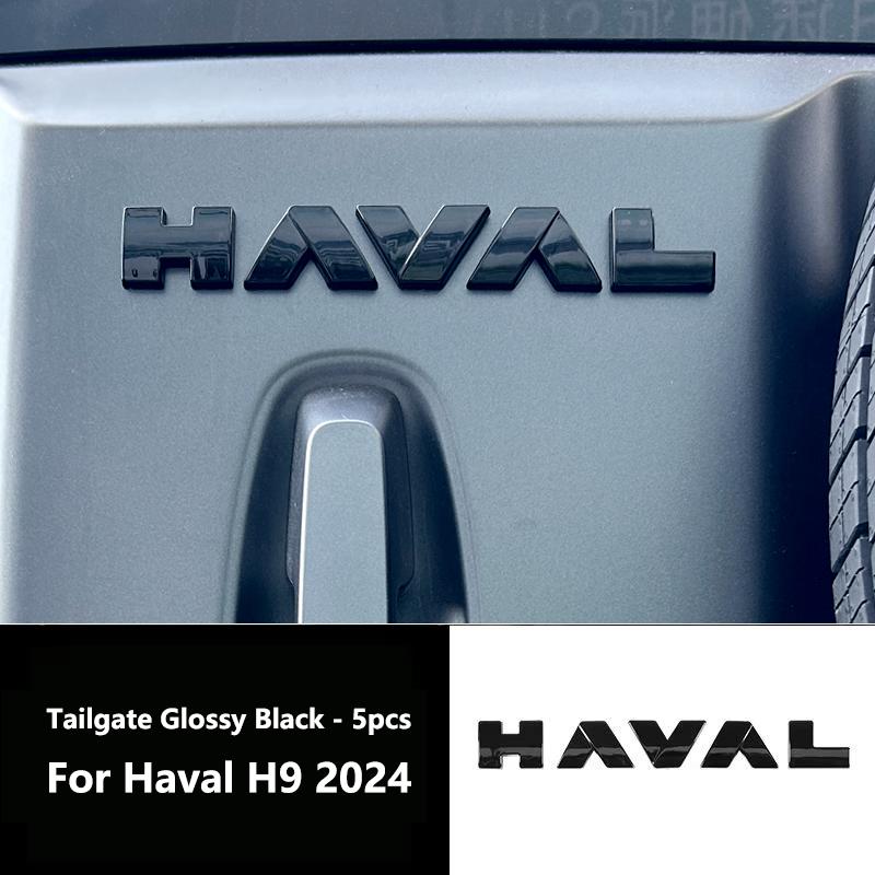 Car Front Network Black Logo Emblems For Great Wall Haval H9 2024 2025 Decorative Sticker Body Decal Exterior Grill Markings