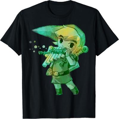 Nintendo Legend Of Zelda Link Playing Music Portrait T-Shirt