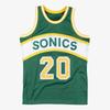 Seattle SuperSonics Gary Payton # 20 Retro Basketball Shirt Green and Gold Breathable 3D Printed Mesh
