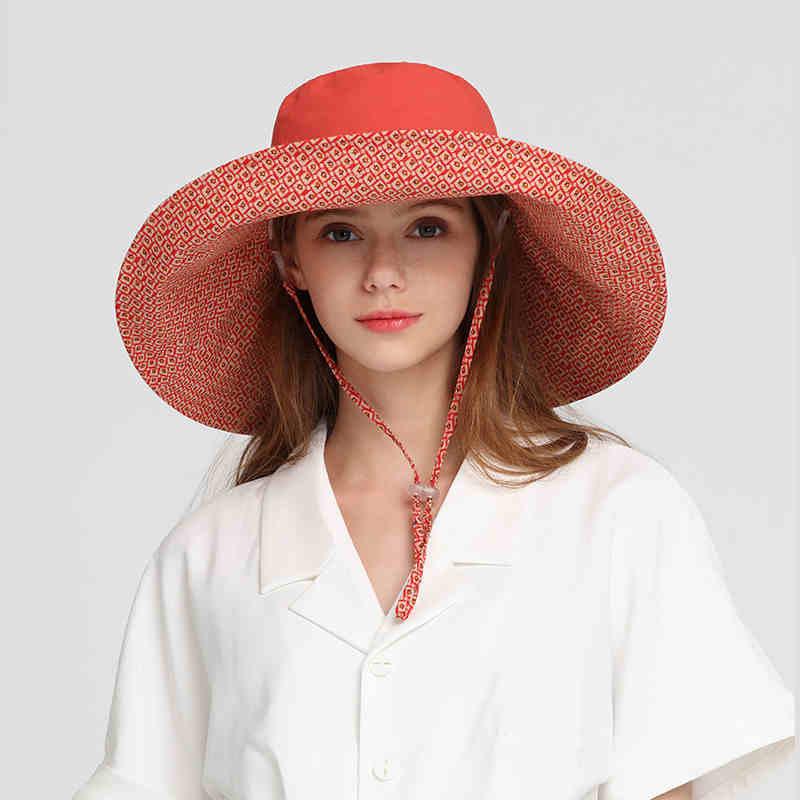 Hat women's spring and summer sunshade sun hat temperament anti-ultraviolet bucket hat