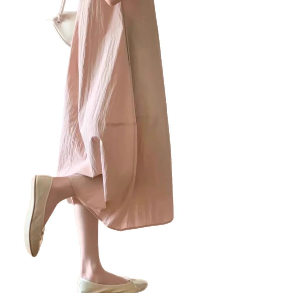French High-end Pink Sleeveless Vest Dress Women's Summer Seaside Vacation Loose and Thin Temperament Beautiful Long Dress