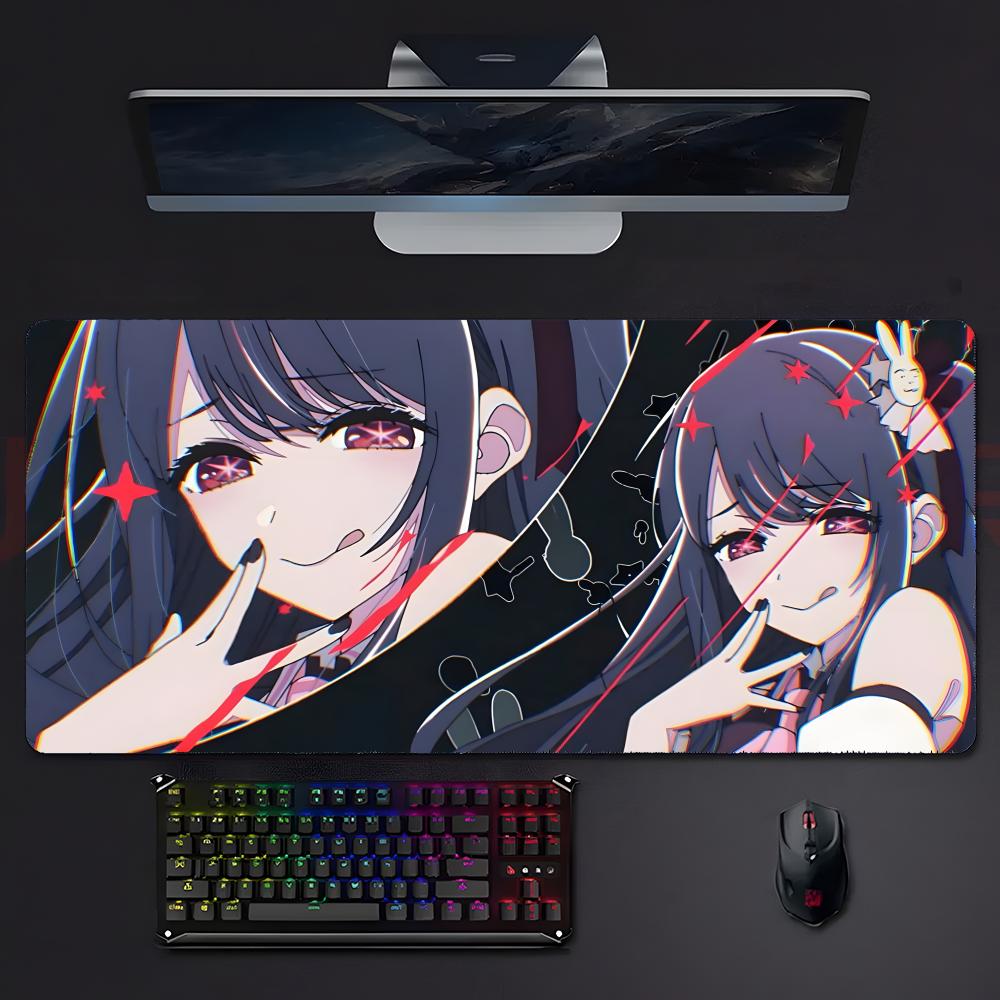 Cute Anime Hoshino Ai OOshi No Ko Mouse Pad Mousepad Large Gaming Lockedge Thickened Pc Table Desk Mat