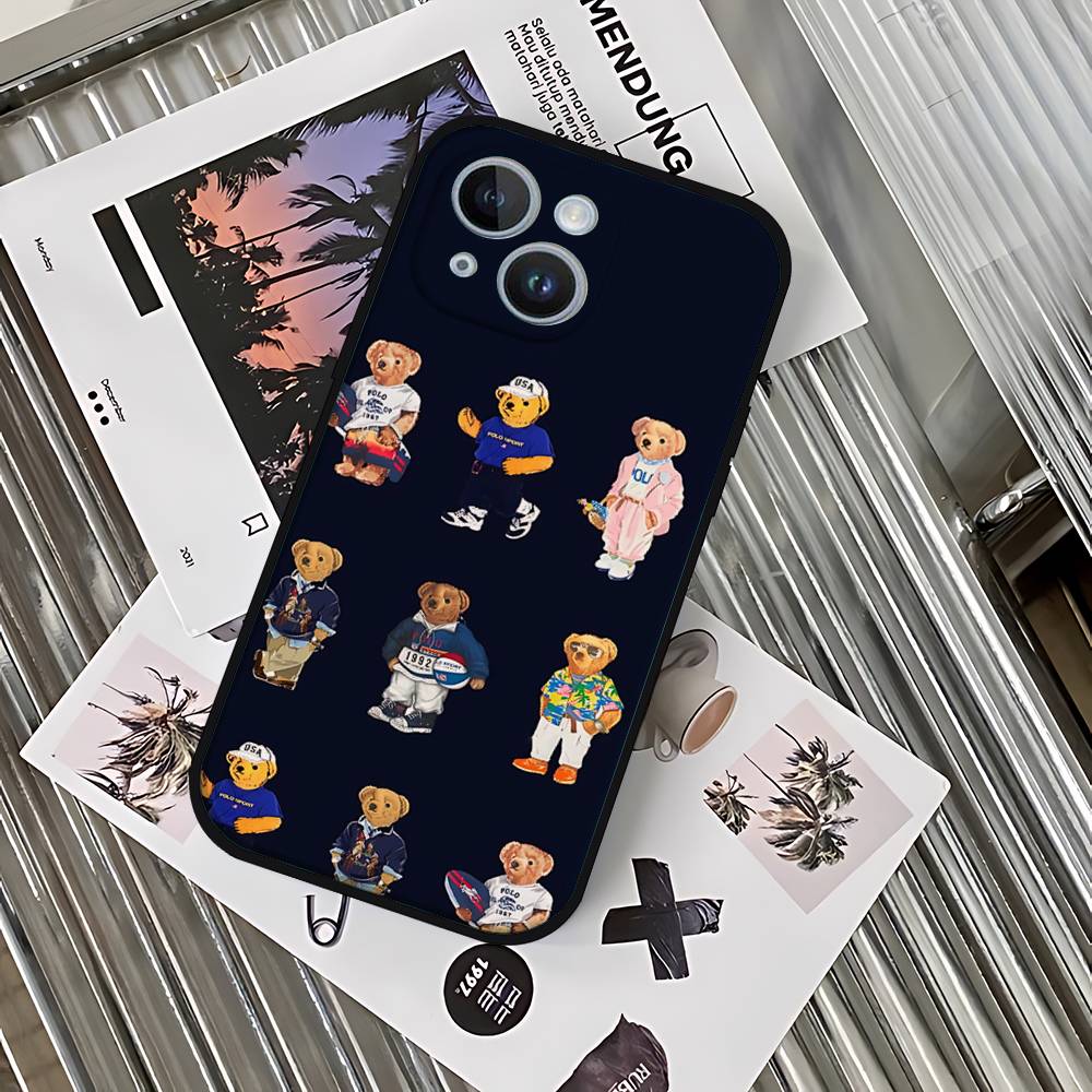 Cartoon Bear P-Polo-S Phone Case Phone Case That Fits IPhone 16, 15, 11, 13, 14 Pro Max, Plus, X, Xr, Xs Max, 12 Mini