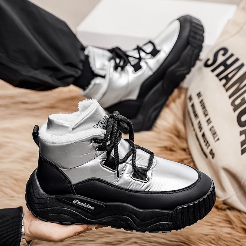 Winter Snow Boots for Men Add Velvet Men's Sports and Leisure Wear-resistant Non-Slip Sneakers Ankle Boots Soft and Comfortable
