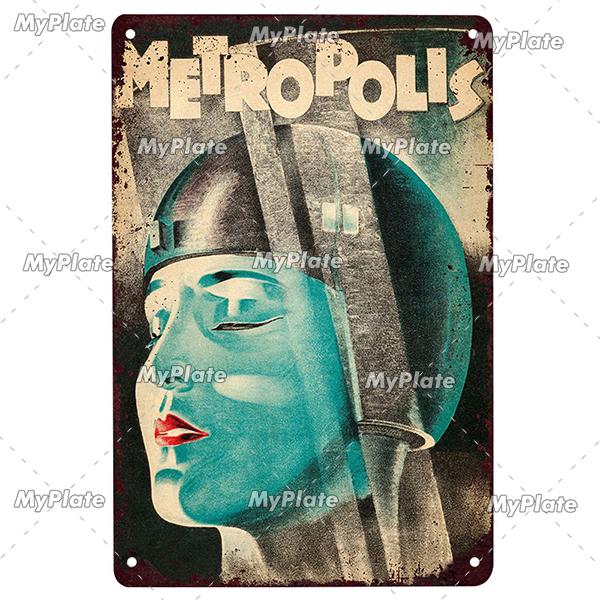 Science Fiction Film Poster Metall Zeichen Vintage Plaque Zinn Zeichen Platte Wand-dekor Für Club Mann Cave Kunst Malerei film
