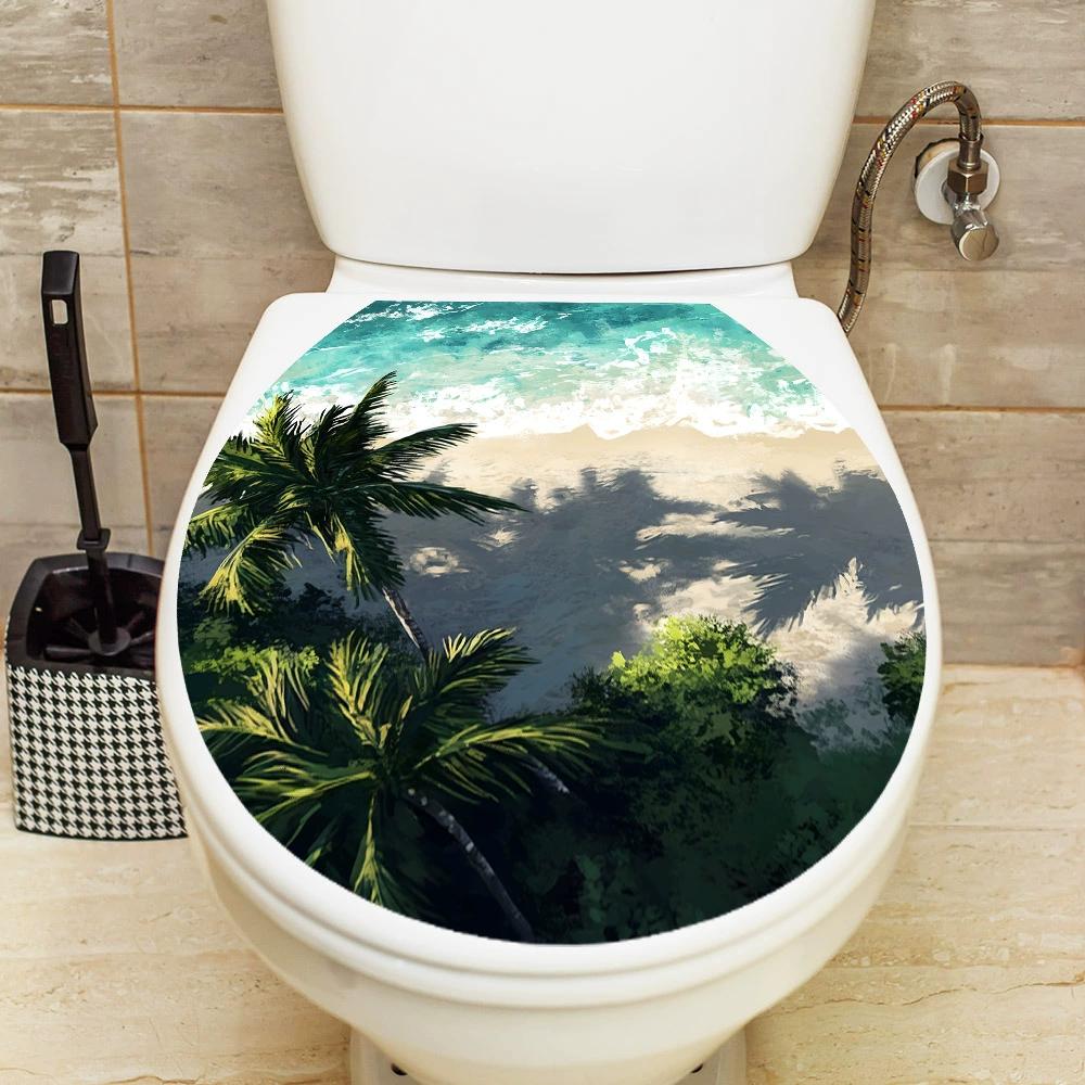 1pc Dolphin Home Bedroom Bathroom Toilet Sticker Decoration Beautification Self-adhesive Wallpaper Home Accessories