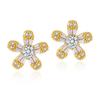Delicate Zircon Inlaid Flower Design Simple 18k Gold Plated Copper Stud Earrings For Women