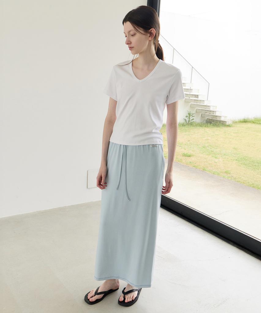 Leuba Jersey Straight Maxi Skirt - Polar Sky-Blue