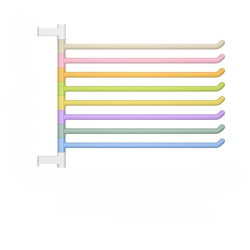 1 Adet Gökkuşağı Dönen Havlu Askısı, Banyo Deliksiz Çoklu Çubuk Banyo Havlusu Saklama Askısı, Duvara Monte Banyo Köşe Havlu