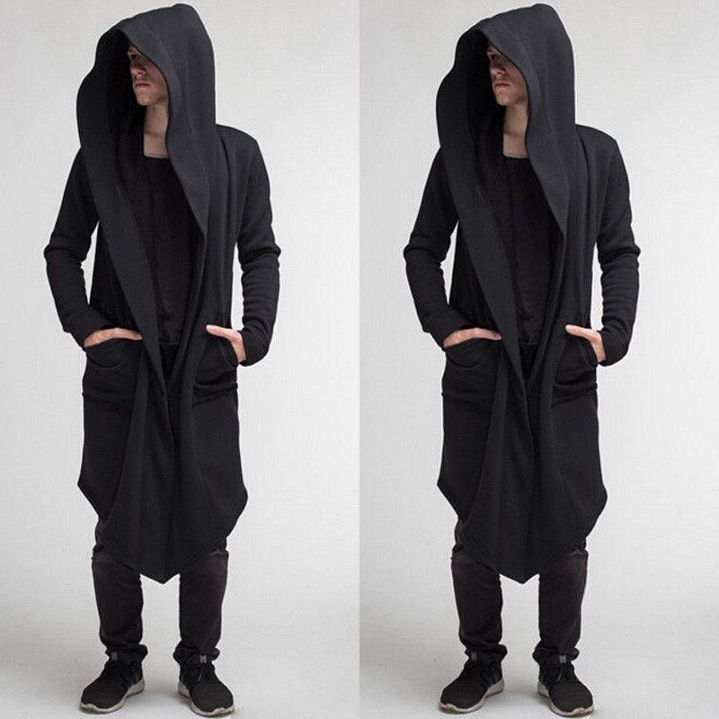 Men's Autumn Oversize Coat Long Sleeve Hooded Cloak Jacket Casual Solid Cardigan For Ultimate Comfort And Style