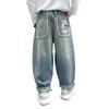 Boys' 2025 Spring/Autumn Loose Straight-Leg Jeans - Trendy, Casual, Plus Size Pants for Kids