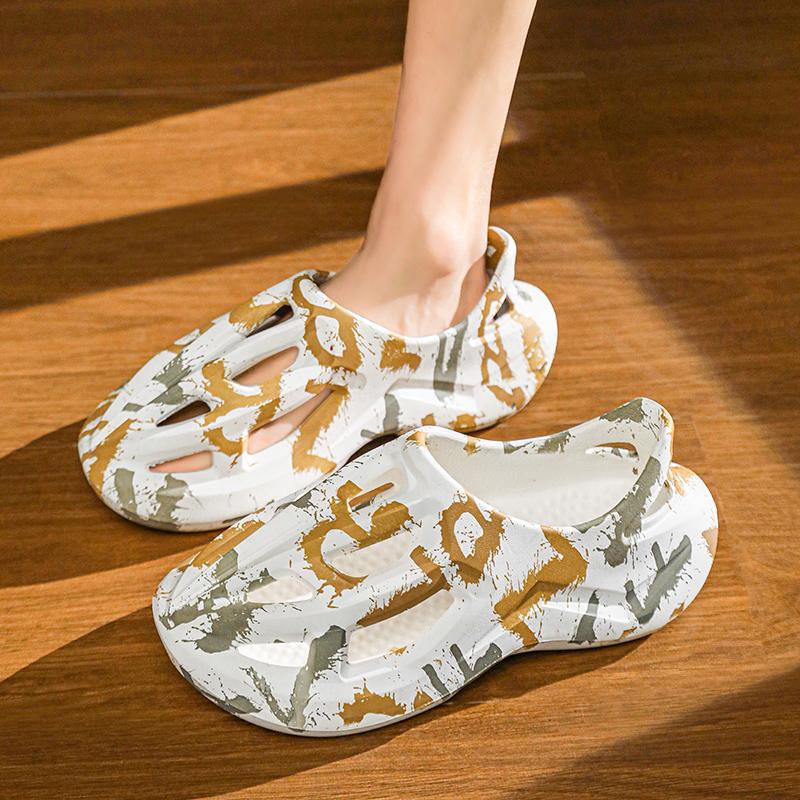 Unisex Beach Sandals EVA Women Men Hollow Garden Shoes Tie-dyed Designer Hole Slippers Sneakers Water Shoes Slip On Foam Runner