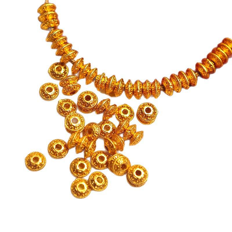 Color-preserving 24k Gold Copper Meander Spacer Bead for Handmade Necklaces