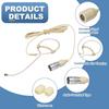 uxcell Mono Ear-hook Headset Microphone, Over-ear Type Omnidirectional Wired Condenser Mic with 3.5mm Audio-Technica Type Plug, 3.9ft Cable, Beige