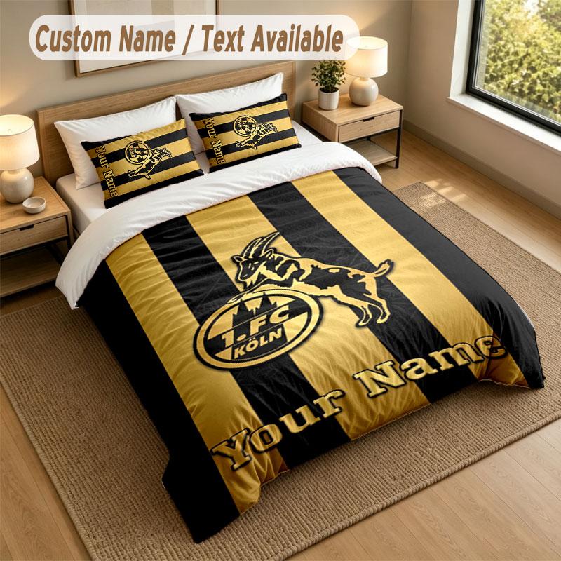 Bedding Set 1 Duvet Cover 2 Pillowcases FC Köln Print Soft Bed Linen Bedroom Decor