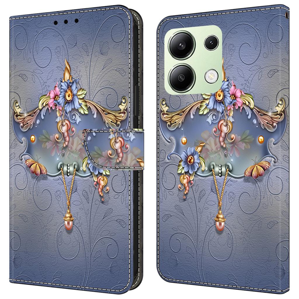 For Xiaomi Redmi Note 13 4G Leather Case Printed Pattern Wallet Stand Phone Cover