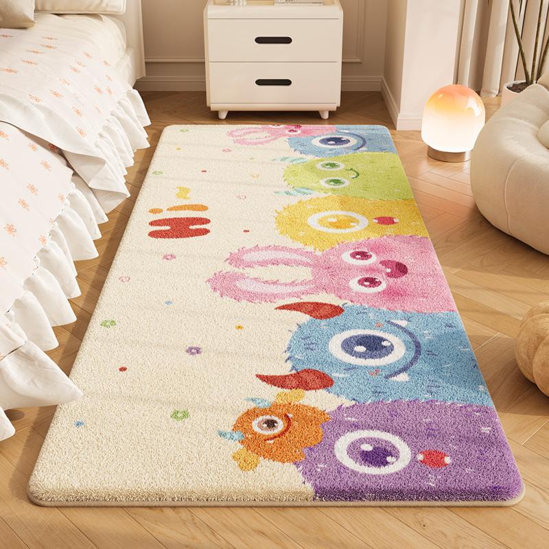 VIKAMA Cute Cartoon Cashmere Fine Sand Carpet Children's Bedroom Soft Bed Blanket Living Room Balcony Casual Mat Home Decor