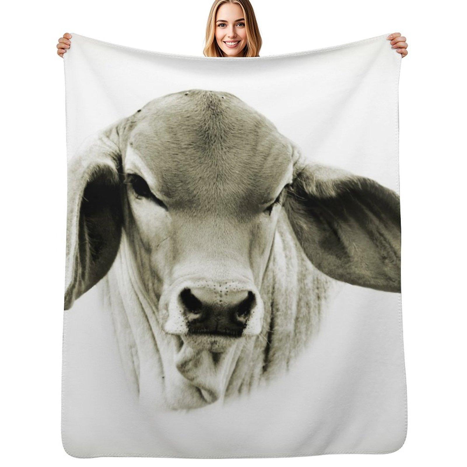 BRAHMAN CALF WALL ART Throw Blanket Machine Washable Soft Warm Blanket 102x76cm(40x30in)