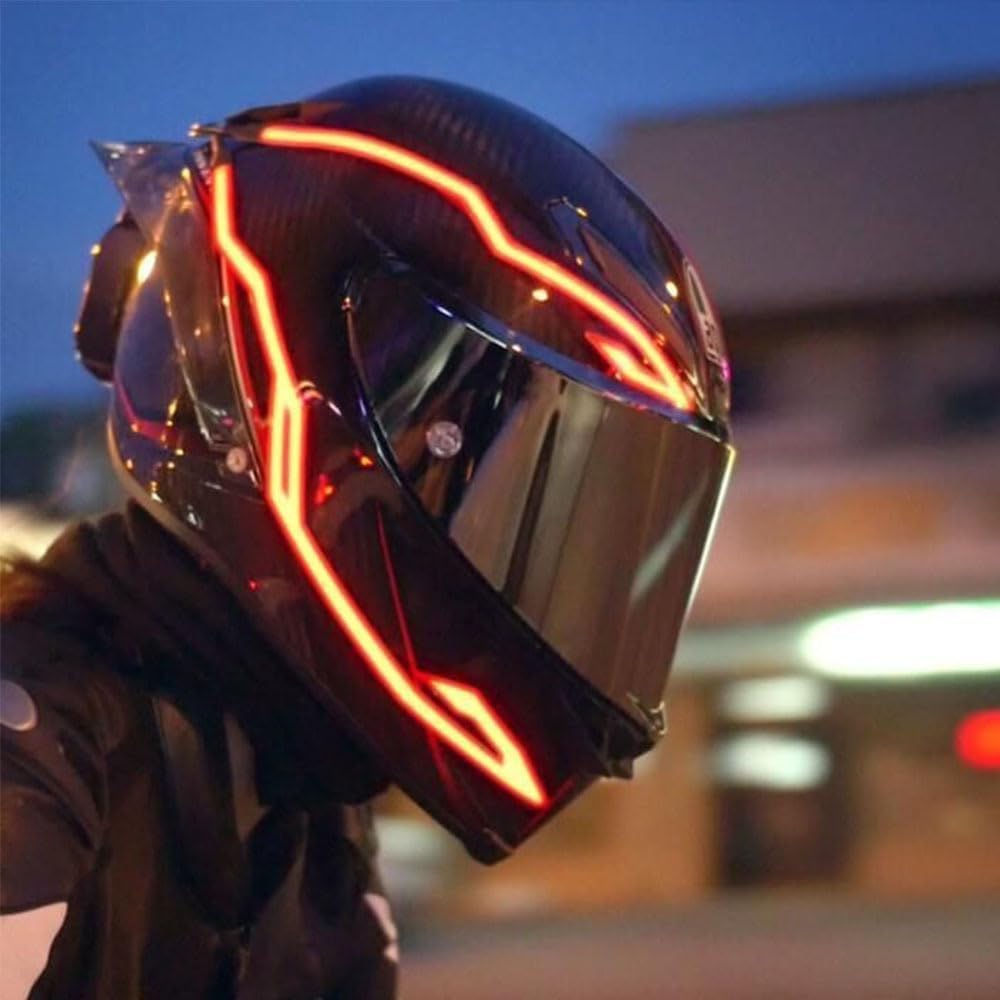 Motorcycle Helmet LED Light Strip Waterproof Bright Accessories (Purple)
