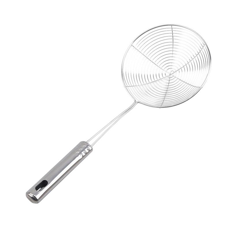 3pcs Practical Frying Filter Long Stainless Steel Colander French Fries Kitchen Fried Net Sieve Tool Spoon Leaky
