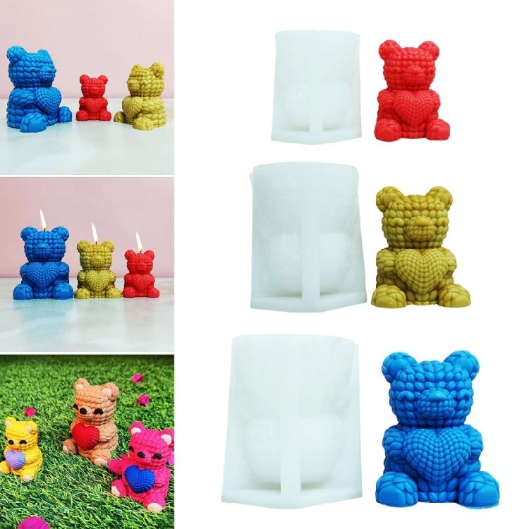 Creative Bear Silicone Candle Mold Flexible Silicone Bear Shape Mold for Easy Demolding Handcrafts and DIY Projects
