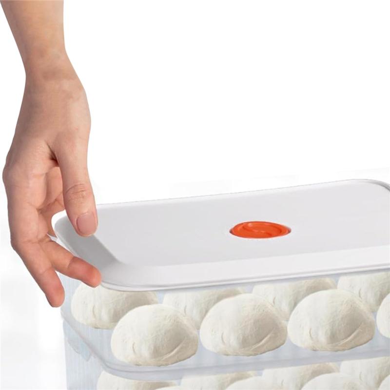 B97A-Bread Fermentation Storage Boxes, Stackable Pizza Dough Container W/Lid, Pizza Dough Proofing Box, Dough Rising Box