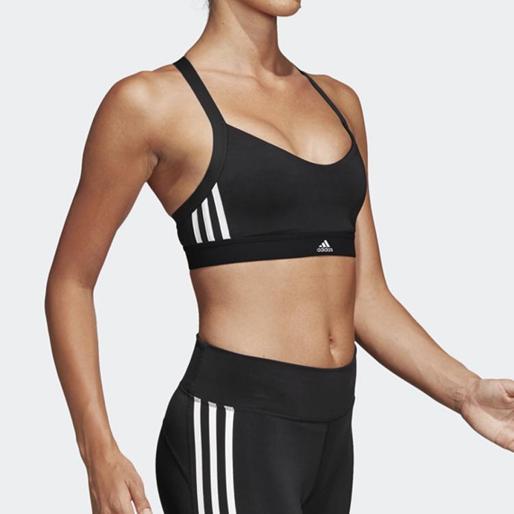 Adidas All Me 3-Stripes Sports Bra Women Black White DU1290
