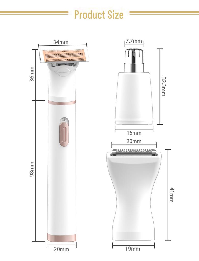 Multifunctional 5-in-1 Hair Removal Tool - Women's Shaver, Eyebrow Trimmer, & Men's Razor