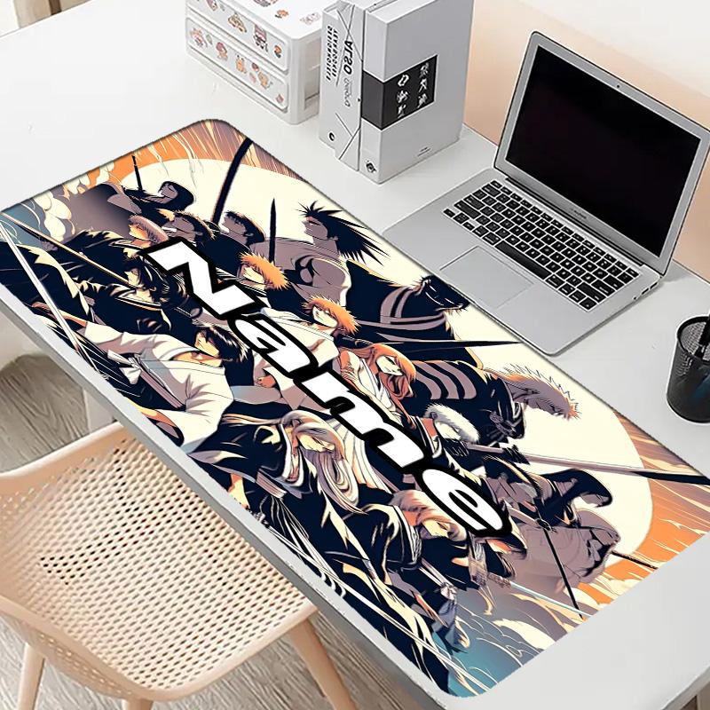 Custom Name Personalized BLEACH Pattern Mousepad, Laptop PC Desk Mat, Decorative Desk Mat for Home Keyboard Pad Gift
