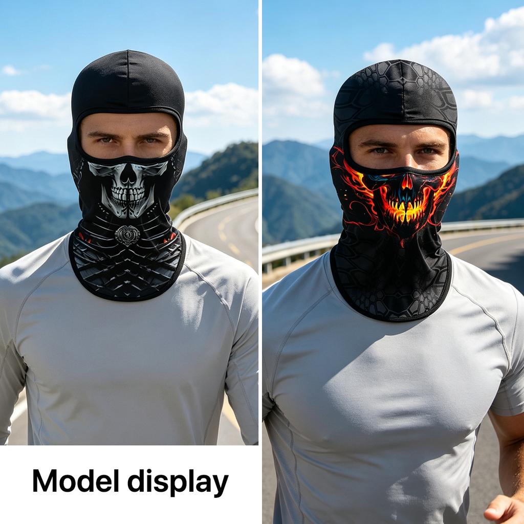 Balaclava Helmet, Animal Skull Pattern Sun UV Protection Face Mask, Lightweight Breathable Neck Gaiter for Motorcycle Cycling
