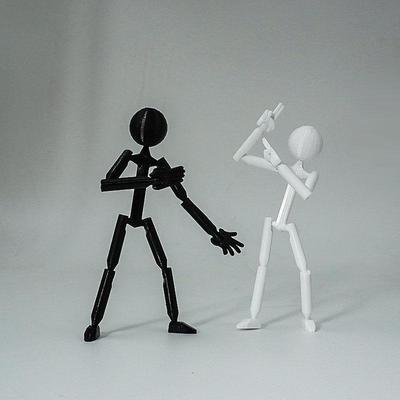 Vícekloubová vícekloubová figurka stickmana pohyblivá 3D tisk 3D tištěná figurína novinka akční figurka stickman sestavený robot
