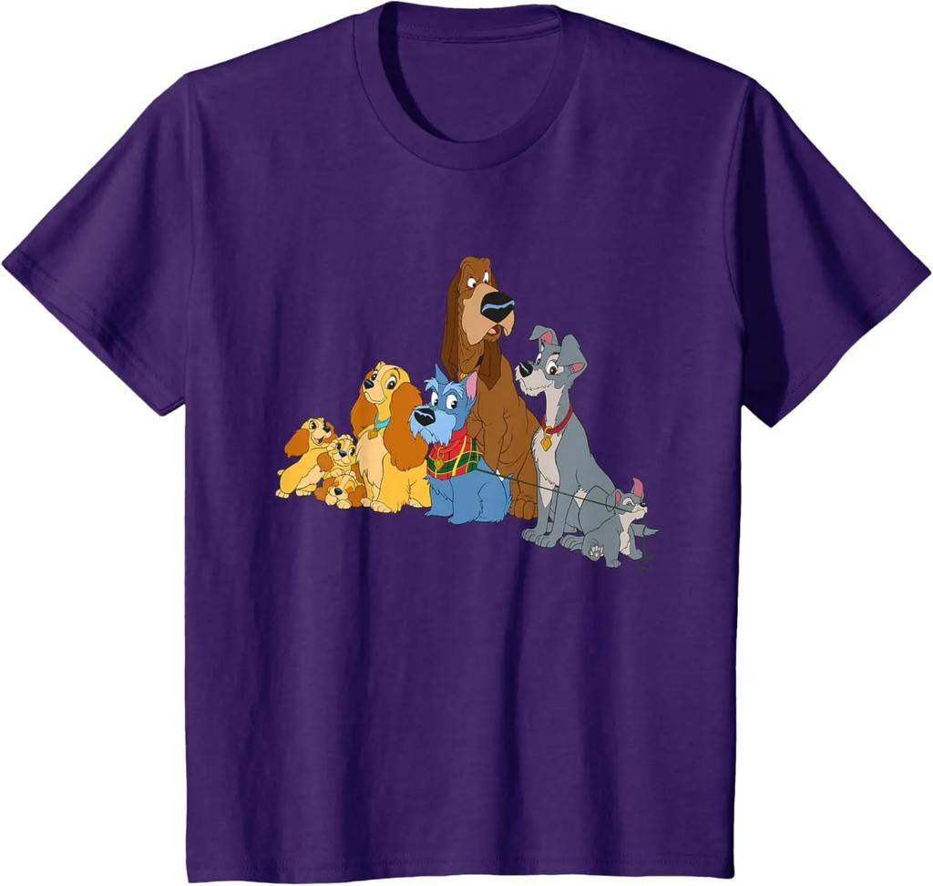 T-shirt alla moda Disney Lilli e il Vagabondo Cani S-4XL Regalo per Tutte le Stagioni