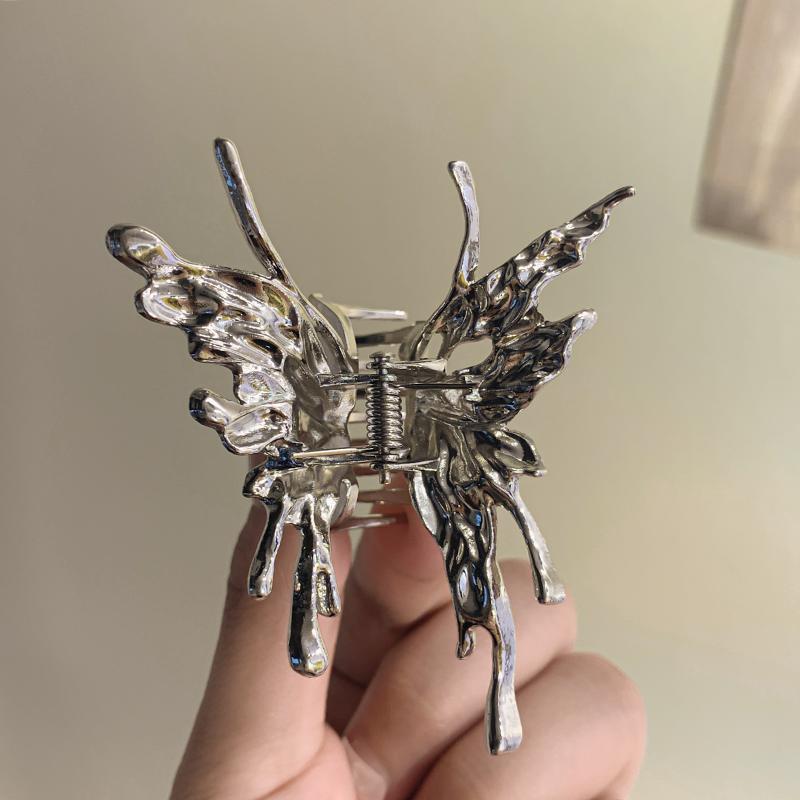 New Y2k Butterfly Crab Claw Clip for Women Elegant Geometric Shark Hair Clips Korean Metal Chic Hairpin Girls Hair Accessories