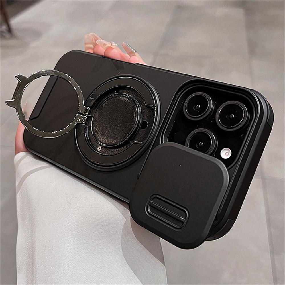 Slide Camera Lens Protection Magnetic Ring Holder Case For For Iphone 17 Air 11 12 13 14 1 16 Pro Max Plus Shockproof Cover