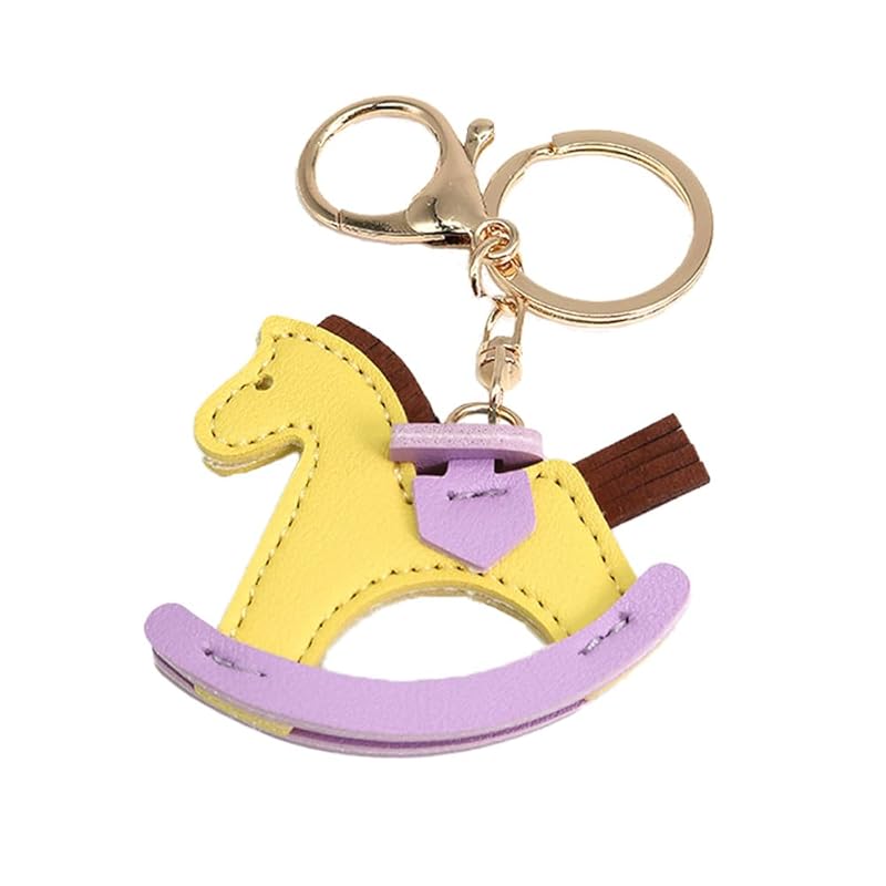 

[Z mura] horse horse key ring cute leather leather backpack bag decoration charm simple pair present strap color horse (yellow)