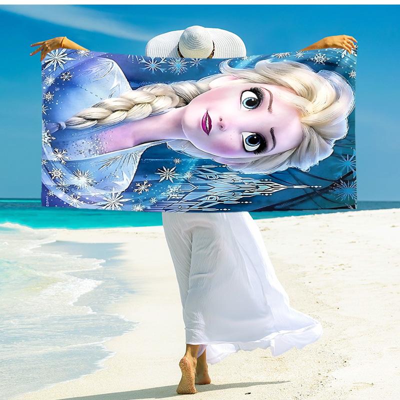 1pc Elsas Winter Fantasy beach towel,quick drying absorbent beach towel,outdoor sports swimming beach towel,Soft and comfortable Y72237